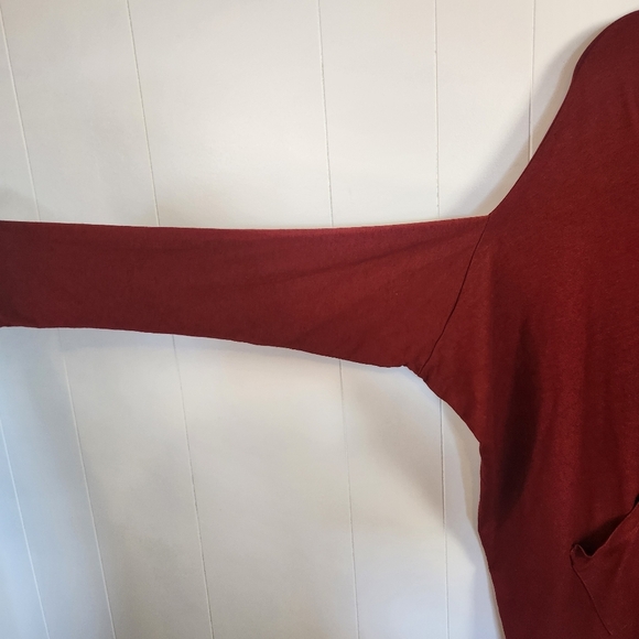 Bryn Walker Oversized Burgundy Red Tunic Long Sleeve Sweatshirt Top Size Small - Picture 5 of 11